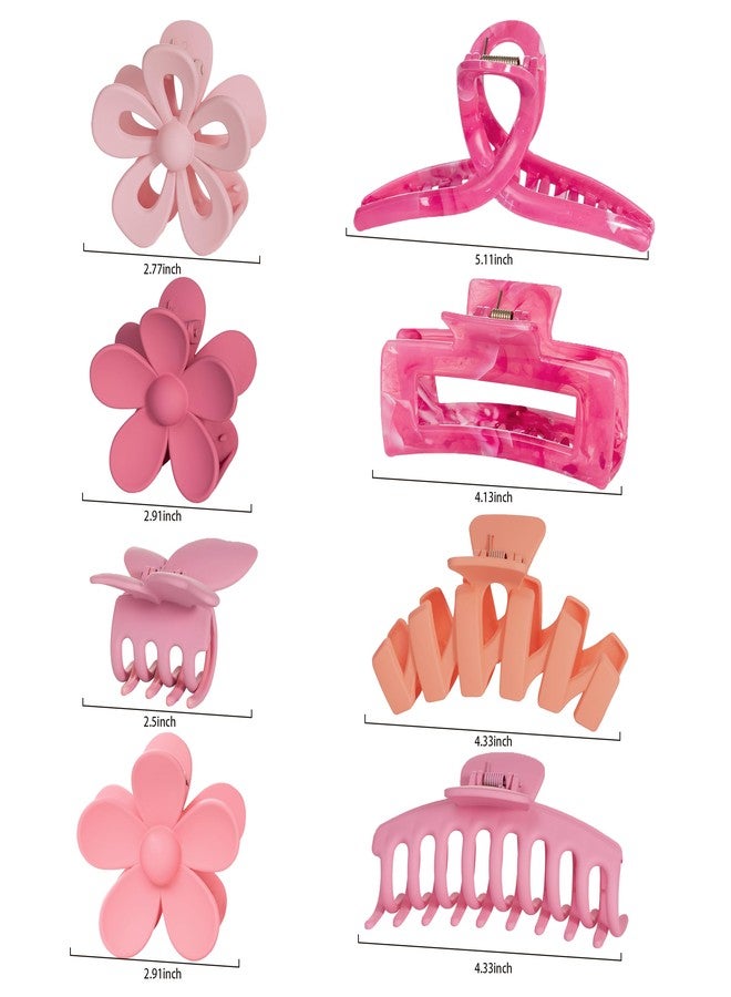 Sunolga 8PCS Flower Clips for Women, Thick Hair Accessories with Multi-Styles, Neutral Colors and Variety Pack, Ideal for Girls - Image 2